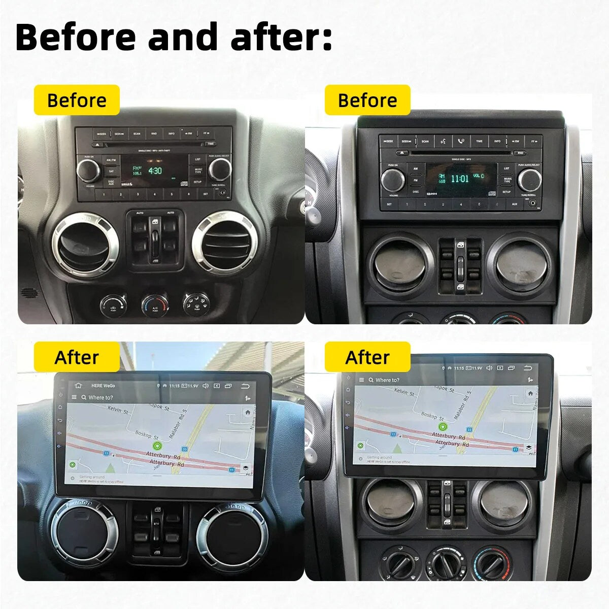 SUPPORTO SCHERMO 10” AUTO RADIO 2DIN JEEP