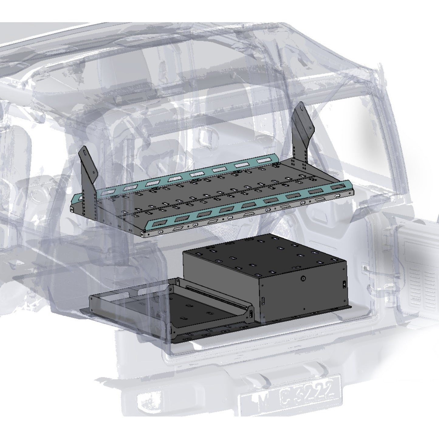 TAVOLINO DIVISORIO BAULE CARGO SHELF BAULE BGA JEEP WRANGLER JL