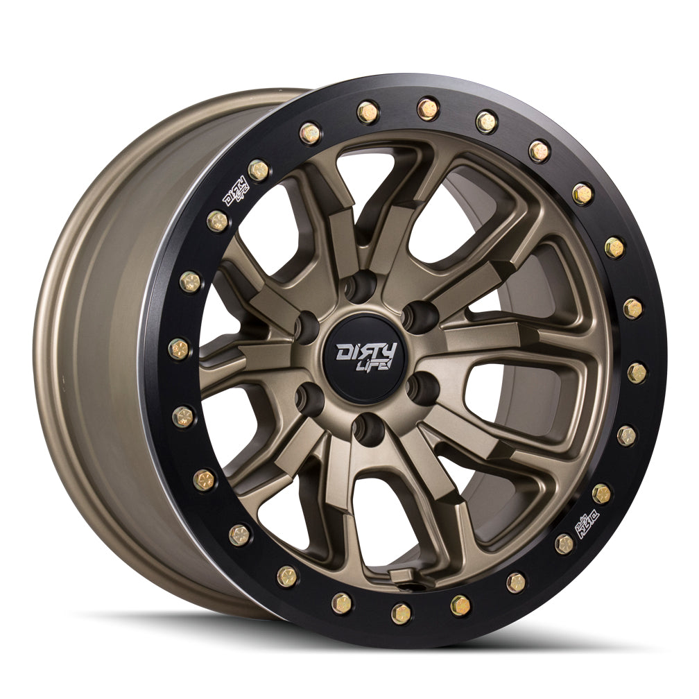 CERCHIO DIRTY LIFE DT-1 9303 17” 5x127 ET-12mm 78.1mm JEEP WRANGLER JK JL SATIN GOLD