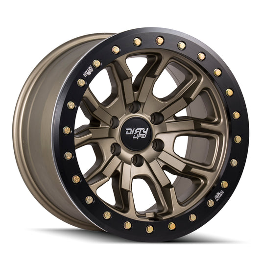 CERCHIO DIRTY LIFE DT-1 9303 17” 5x127 ET-12mm 78.1mm JEEP WRANGLER JK JL SATIN GOLD
