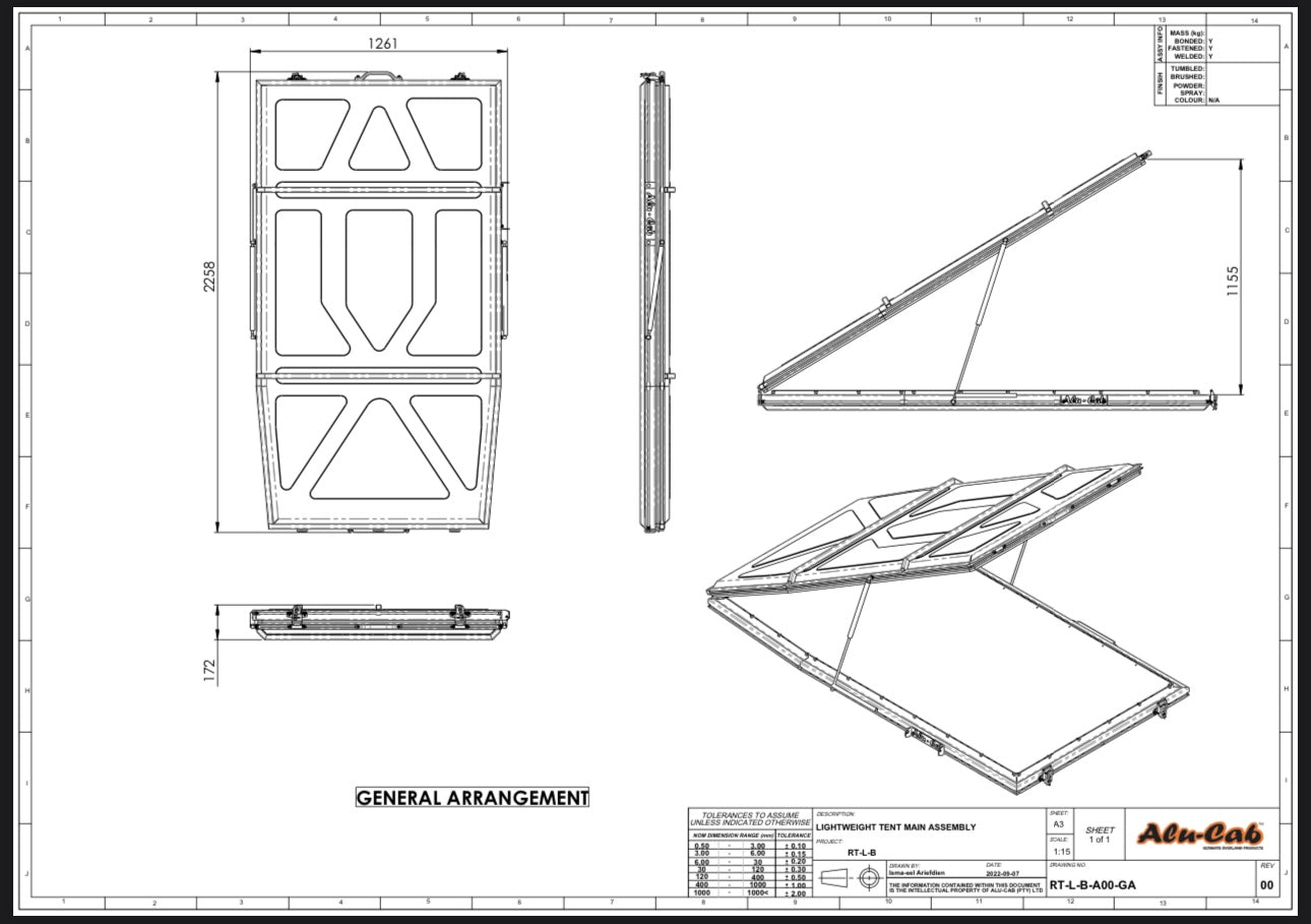 TENDA DA TETTO ALUCAB LT-50