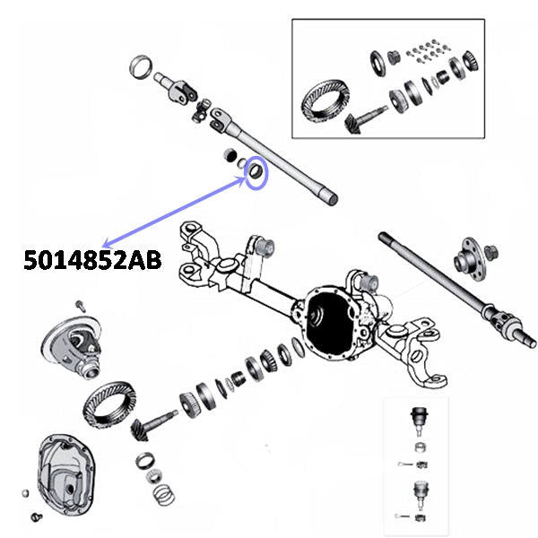 KIT PARAOLI RINFORZATI DIFFERENZIALE SEMIASSI DANA 30 44 JEEP WRANGLER JK TJ
