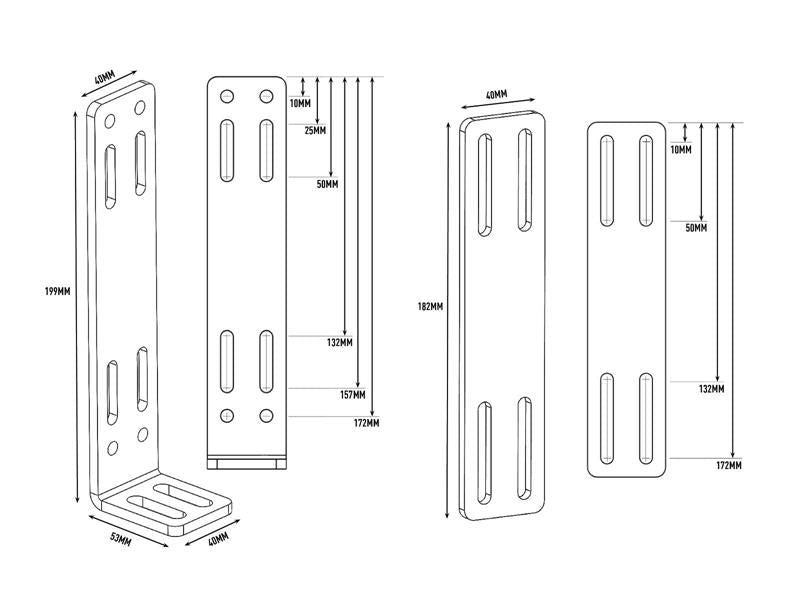 KIT STAFFE MONTAGGIO FARI/BARRE A LED PER PARAURTI, UNIVERSALE