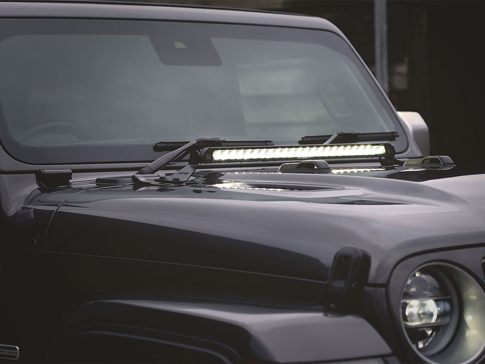 KIT STAFFE BARRA LED LAZER COFANO JEEP WRANGLER JL E GLADIATOR JT