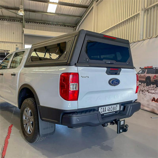 HARD TOP IN ALLUMINIO ALUCAB CONTOUR FORD RANGER 2023+ DOPPIA CABINA, NERO CON FINESTRE