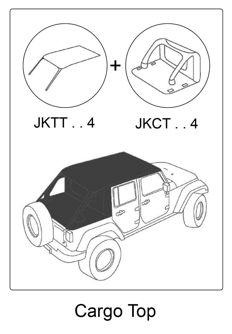 SOFT TOP SUNTOP CARGO JEEP WRANGLER JK 4 porte