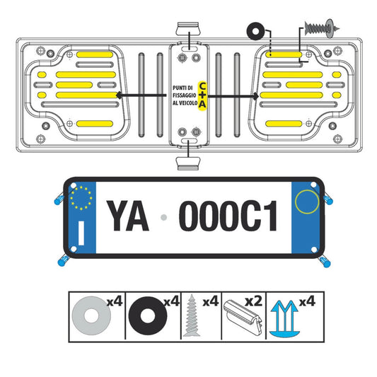 PORTA TARGA ANTERIORE