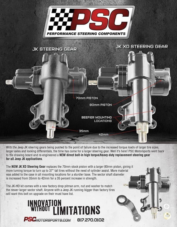PSC BIG BORE SG688 SCATOLA GUIDA STERZO RINFORZATA JEEP WRANGLER JK