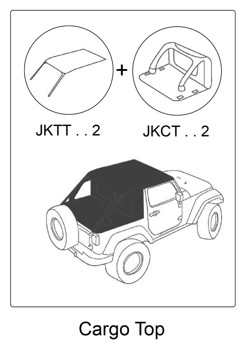 SOFT TOP SUNTOP CARGO JEEP WRANGLER JK 2 porte