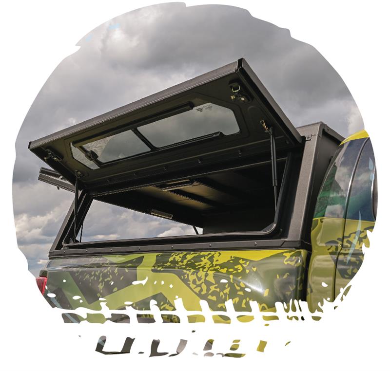 HARD TOP IN ALLUMINIO ALUCAB CONTOUR JEEP GLADIATOR JT NERO CON FINESTRE