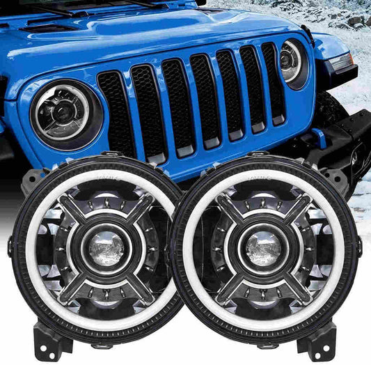 FARI A LED ANTERIORI 9” DRL JEEP WRANGLER JL JT