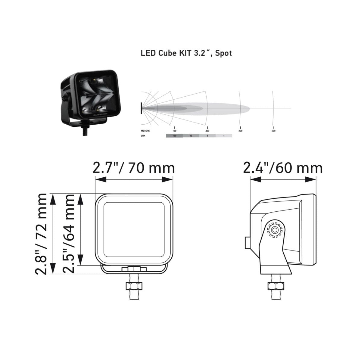 FERETTI A LED HELLA BLACK MAGIC CUBE KIT 2.7”