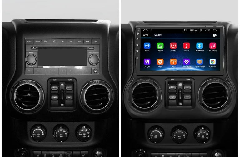 AUTO RADIO LCD 10” CARPLAY 2DIN JEEP WRANGLER JK 2011-2018