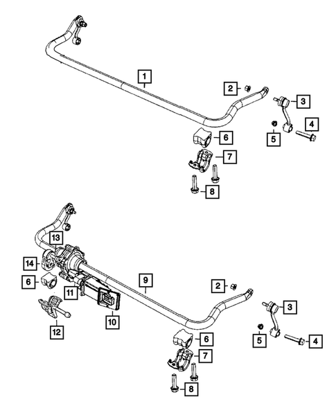 GOMMINO SUPERIORE BARRA STABILIZZATRICE ANTERIORE JEEP WRANGLER JK